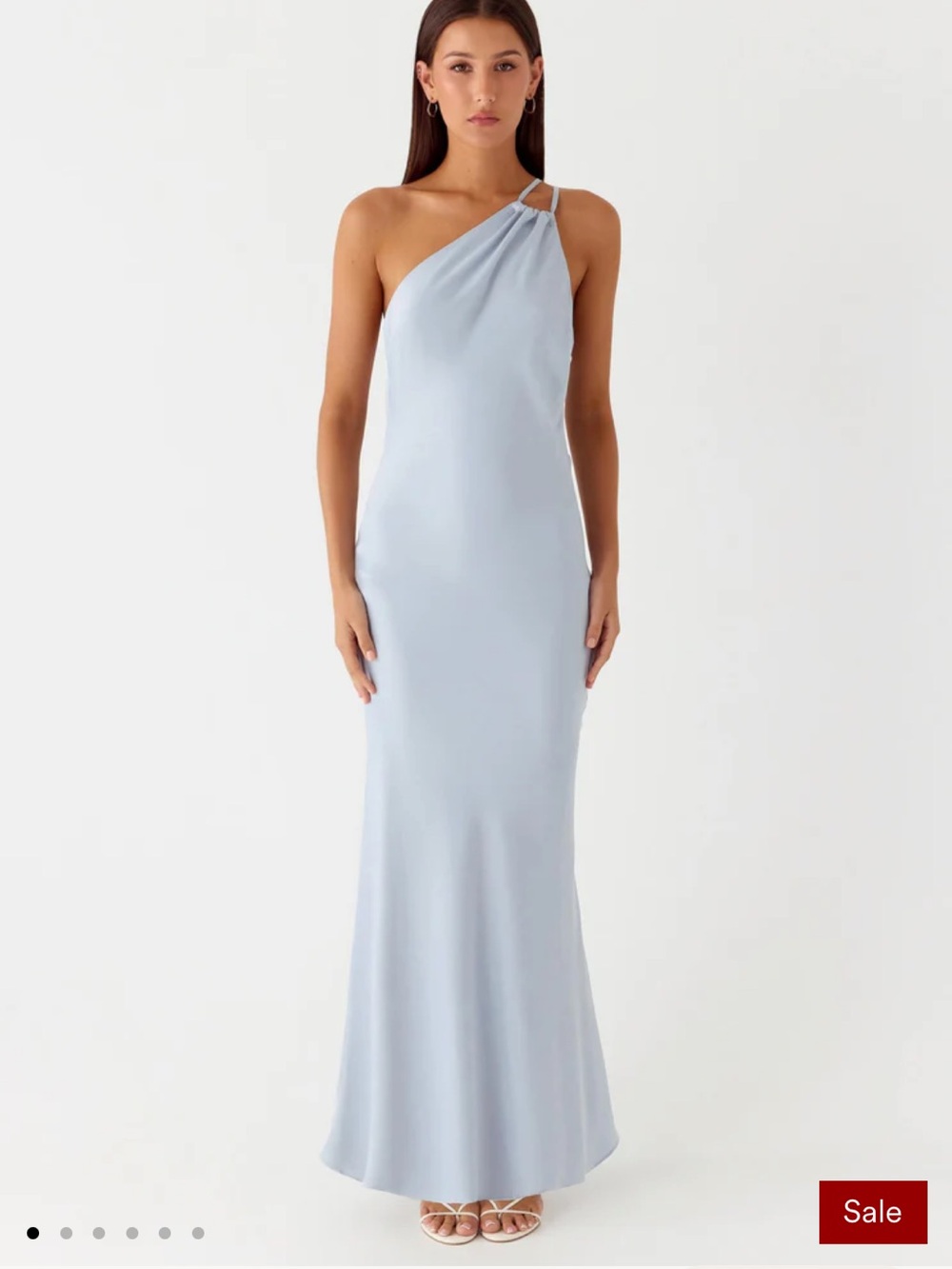 Peppermayo One-Shoulder Pale Blue Maxi Dress